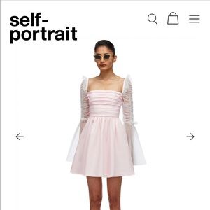 Self Portrait - Pink Taffeta Mini Dress